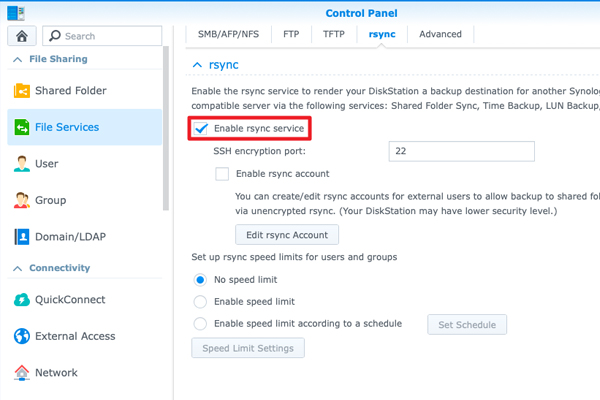 如何通过rsync将Linux设备备份到群晖Synology NAS？