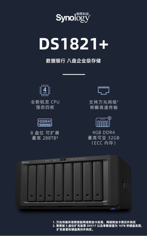 群晖DS18821+优势